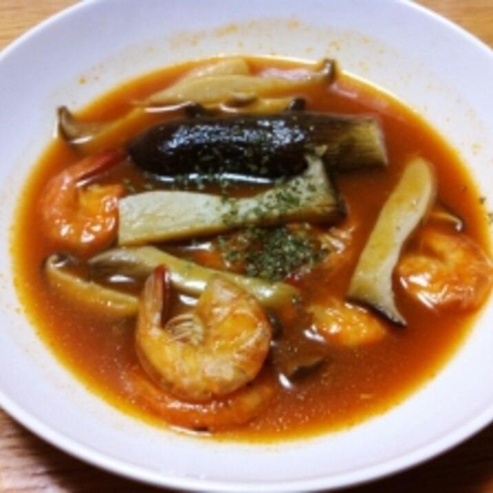 ケチャップでスープができる!エビのトマトソース